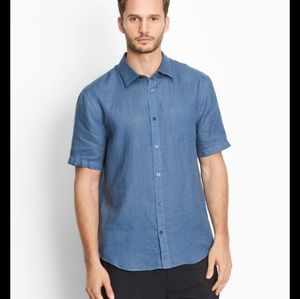 VINCE Trim fit linen sport shirt